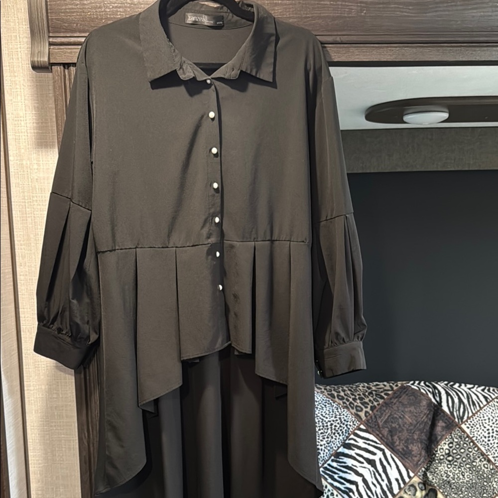 Black Button-Up Blouse